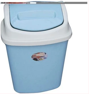 10L Push Dust Bin - Multicolor Blue, green, grey