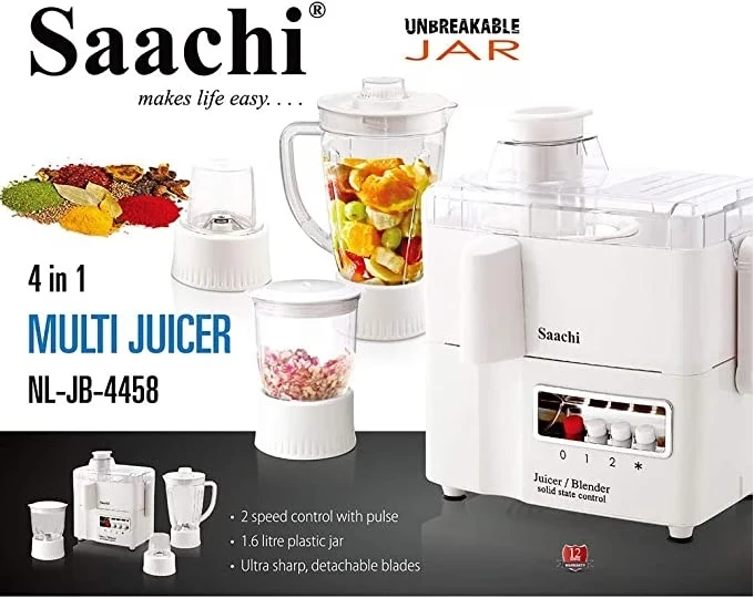 Saachi NL-JB-4458 4 in 1 Super Blender with Unbreakable Jar