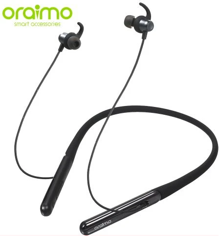 Oraimo Wireless Headsets, Necklace 3 Lite Neckband BT 5.0 Wireless Earphone - Black