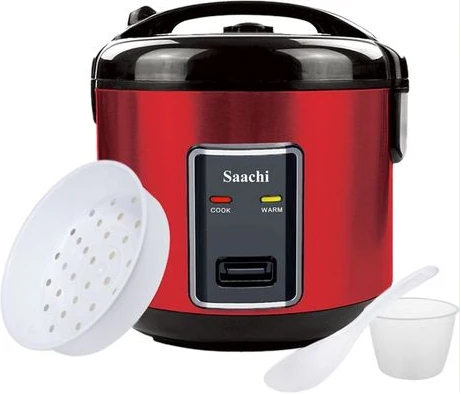 Saachi Electric 2.8 L Rice Cooker With Steaming Feature - Red