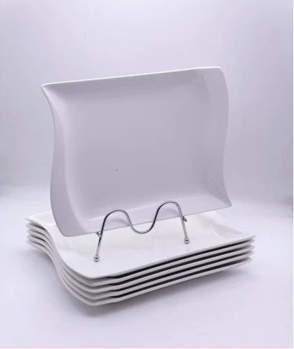 6 Pieces Of Rectangle Plates - White