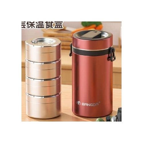 2900ml 4 Layers Lunchbox Food Storage Containers Bento Box Stainless Steel Food Warmer Container Heat Preservation Insulated Meal Foood Flask For Office Students