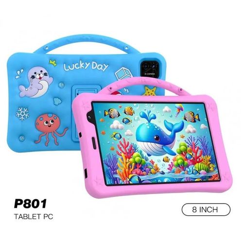 Telzeal P801 Tablet 8 Inch 1280*800 Pixel High Definition Android 13 Kids Leaning Childrens Tablet PC 8GB 512GB Storage LCD Dual Camera 5000mAh High Capacity Dual Sim Cards Wth Stylus Pen, Sticker, Br