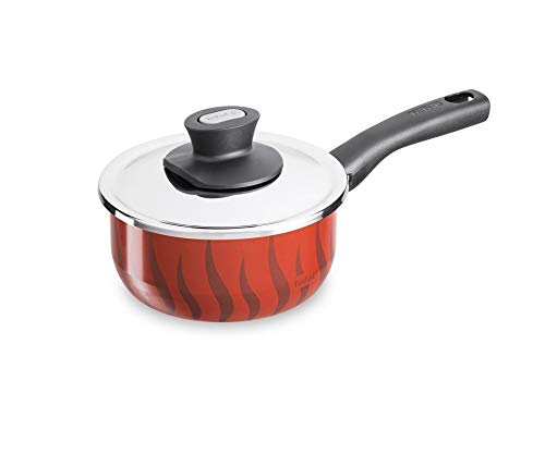 TEFAL Tempo Flame 20 cm Sauce Pan With Lid, Red, Aluminium, C5482482