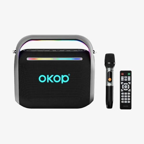 OKOP KP-8003 Wireless outdoor portable 5.0 Bluetooth speaker with RGB colorful lights 120W high power support TF/USB/AUX/MIC playback