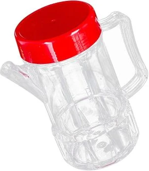 550ml Acrylic Oil Dispenser Honey Pot Vinegar Sauce Bottle For Barbecue- Red.