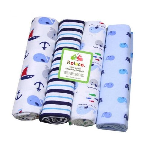 4Pcs Baby Receiving Bedsheets - Multicolor