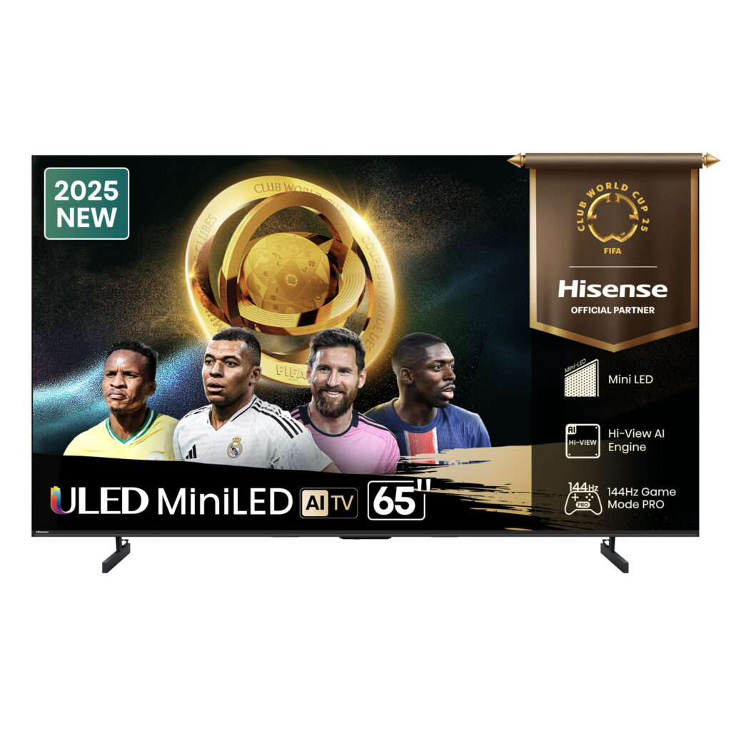 Hisense 65 Inch MiniLED QLED UHD 4K Smart TV, (2025 Model), U7 Series 65U7Q, 144Hz Refresh Rate VRR Game Mode Pro, AI Picture, AI Smooth Motion, Ultra Slim Design, VIDAA, Inbuilt Free To Air Reciever 