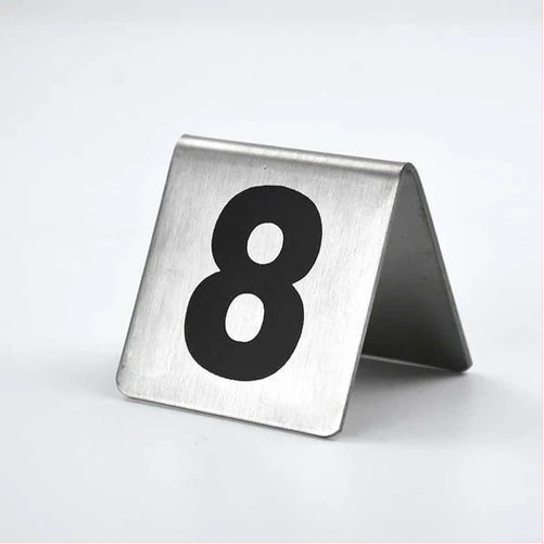 1-10 Stainless Steel Table Number Plate For Restaurant Hotel Bar-Silver