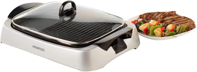 Kenwood HG266 Health Grill with Glass Lid - 2000 W, Silver
