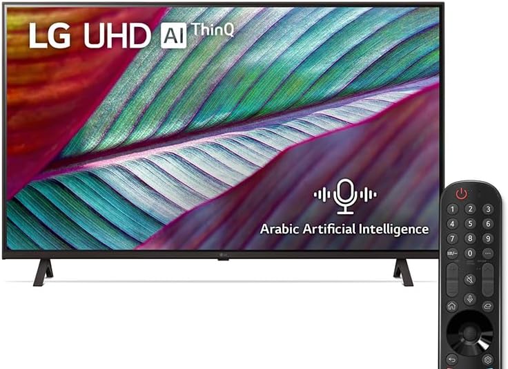 LG 43-inch UHD 4K TV, UR78 series, WebOS Smart AI ThinQ, Magic Remote, 3 Side Cinema, HDR10, HLG, AI Sound (5.1ch), 2 Pole stand, 43UR78006LL