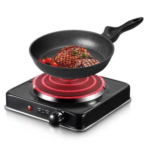 RAF Electric Ceramic Stove 1000 W cooking hot plate with temperature control overheat protection electric cooker- Black