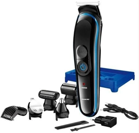 Nikai 5 In 1 Electric Shaver Hair Trimmer Hair Clipper Shaving Machine Cutting Nose Beard Trimmer Men Razor - Black