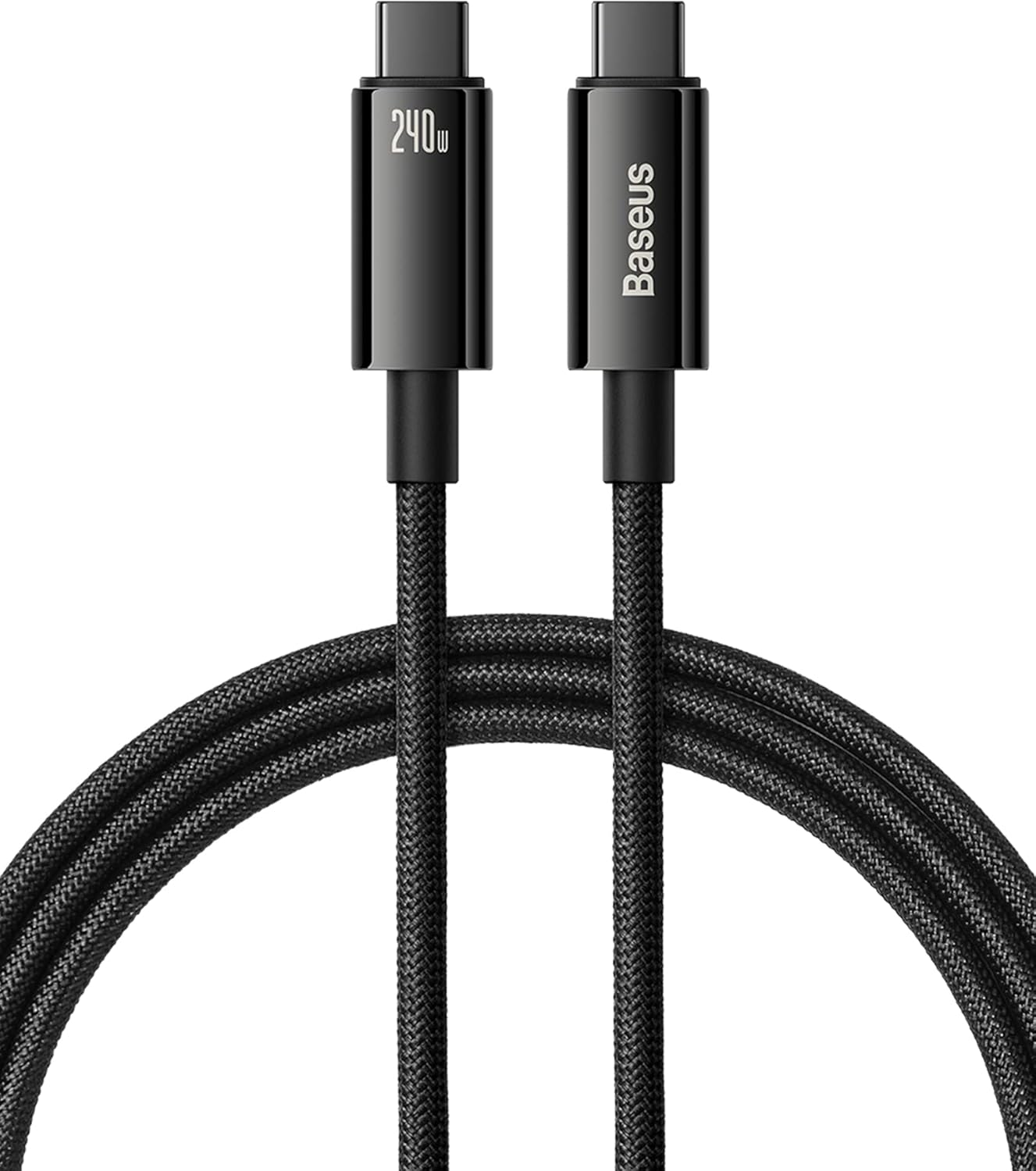 Baseus USB C Cable, 240W PD 5A Fast Charging USBC to USBC Cable, Zine Alloy Nylon Braided Type C Charger Cord for iPhone 17 16 Pro/Plus/Pro Max, MacBook, iPad Pro/Mini, Samsung S23/S22+