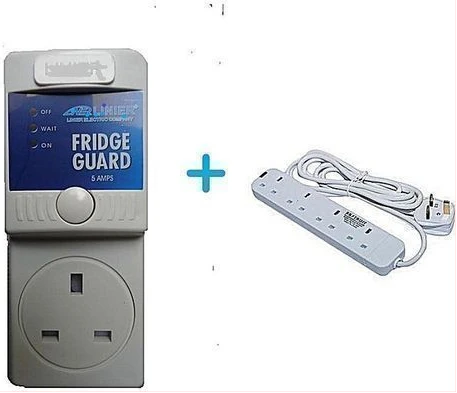 Bundle 13A Fridge Guard And 4 Hole Extension Cable - White