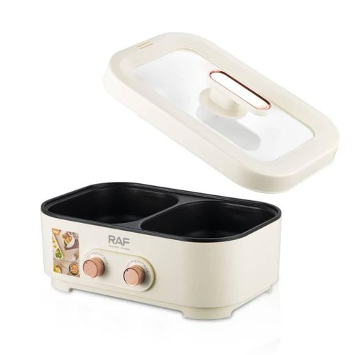 RAF 6L Big Capacity 2 in 1 Multifunctional Electric Hot Pot Professional Electric Grill And Soup Pot Rice Cooker