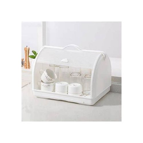 Portable Baby Bottle Storage Box Large Space Glass Cup Holder Case Dustproof Baby Bottle Drying Rack With Drain Tray Dish Drying Rack Kitchen Dish Drain Dish Storage Box Countertop Household Cupboard