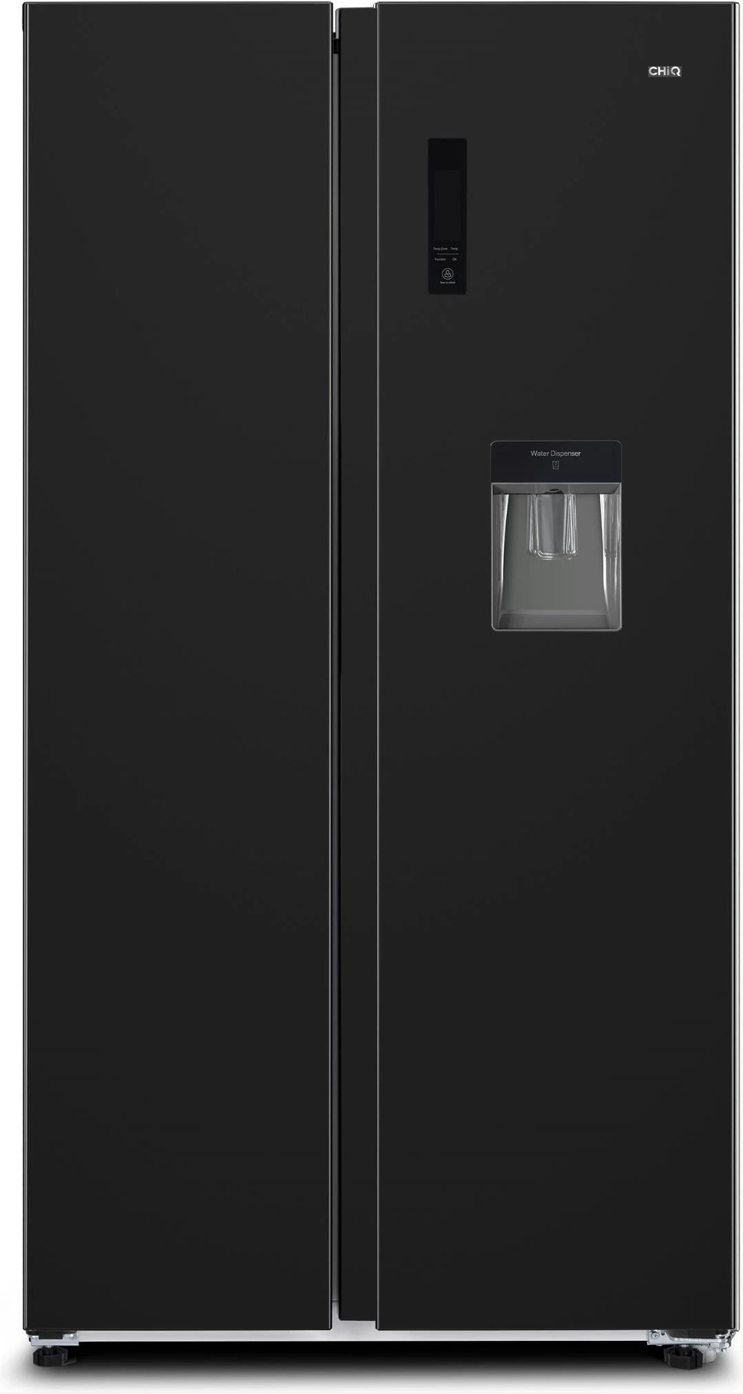 CHiQ 560 Litre Fridge CSS56NTIP3; Side by Side Refrigerator, Digital Control Panel, Premium INOX, Inverter Technology, Multi-Air Flow, No Frost - Black. (3YRs WRTY)