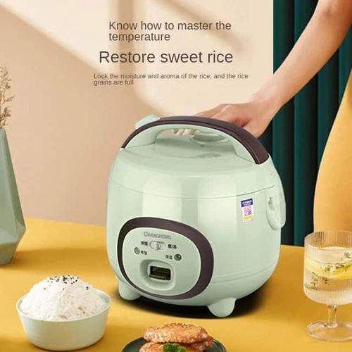 Aide 1.6L Non-stick Multi-function Mini Rice Cooker With Stainless Steel Inner Pot ,Automatic Cooking Warmer Function Cook Healthy Rice with Removable Non-Stick Bowl, Measuring Cup & Spatula For 1-3 P