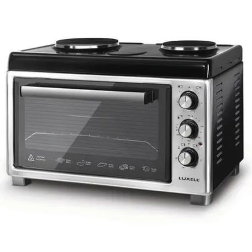 Luxell 40 Litres Electric Oven Cooker With 2 Hot Plates - Black