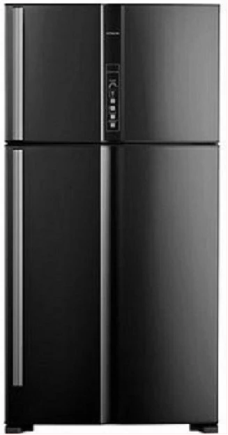 Hitachi 850 - Litres Double door Refrigerator Inverter Compressor RV990PUN1KBBK - Brilliant Black