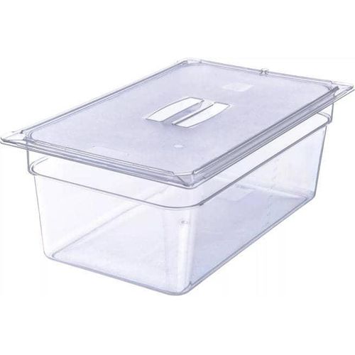 11L Commercial Stackable Deep Polycarbonate Gastronorm Food Pan Commercial Hotel Pan Buffet Hotel Plastic Food Storage Container Freezer-Safe for Kitchen Restaurant Fruits Vegetables With Cover