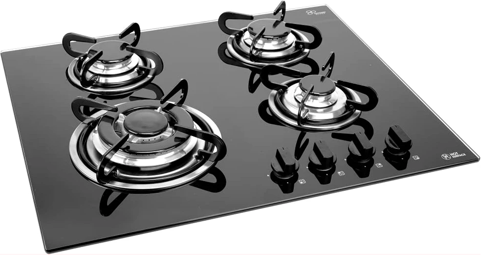 IQRA Built-in Gas Hob IQ-KH4002 - 60cm, 4 Gas Burners, Auto Ignition - Black