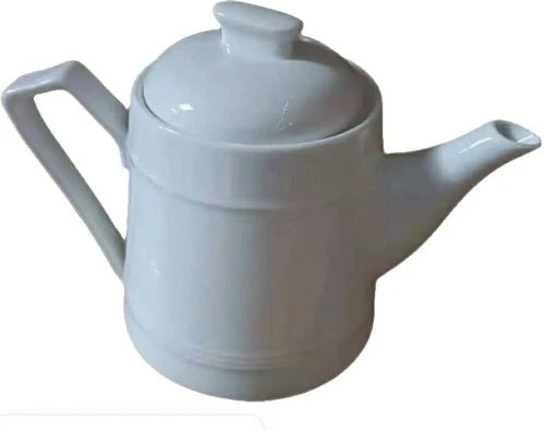 Round Ceramic Teapot, 26 Ounces - White