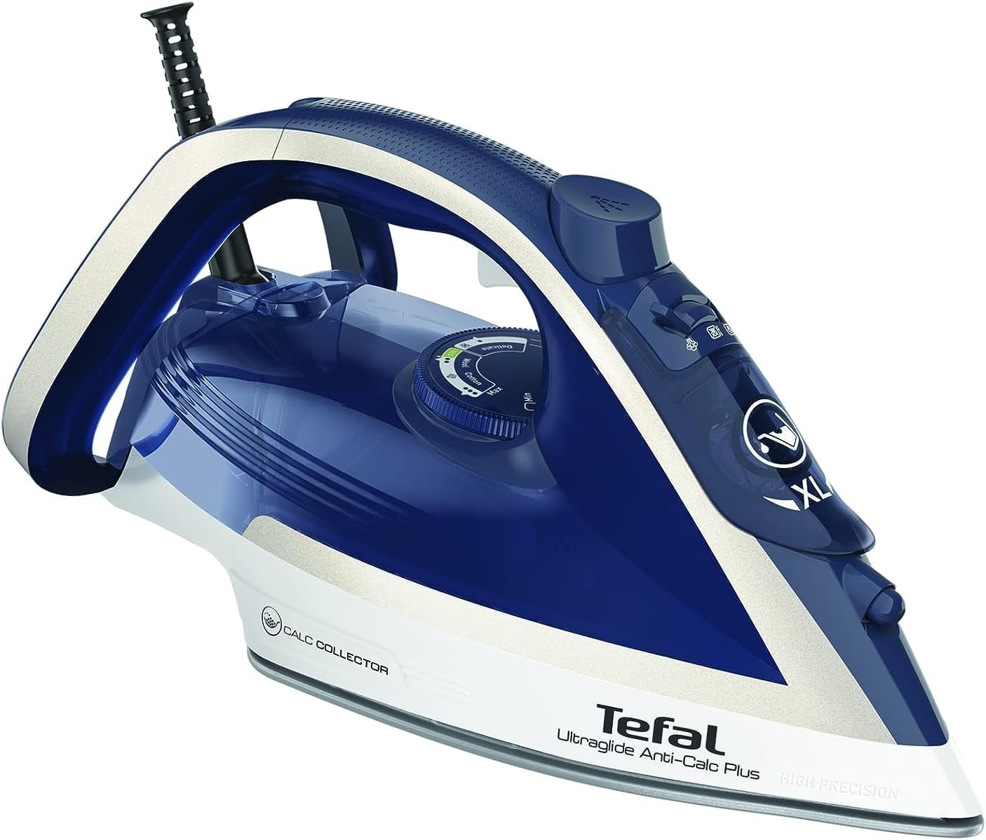 Tefal Ultraglide Anti-Calc Plus Steam Iron, 270 ml, 2800 Watts, Blue/Silver, Plastic/Durilium Airglide, FV5820G0