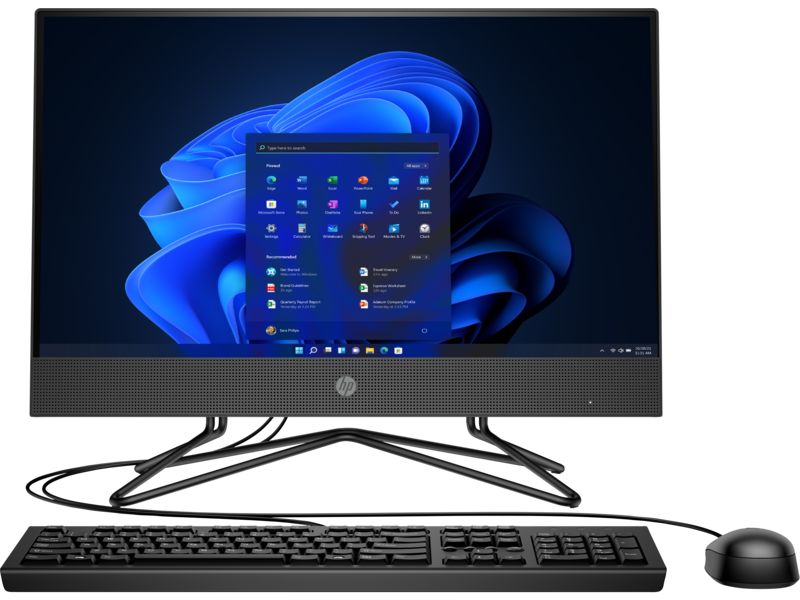 HP 200 G4 Core i3 All-in-One Desktop 10th Gen, 4GB RAM, 1TB ROM, DOS 21.5 NT - Grey