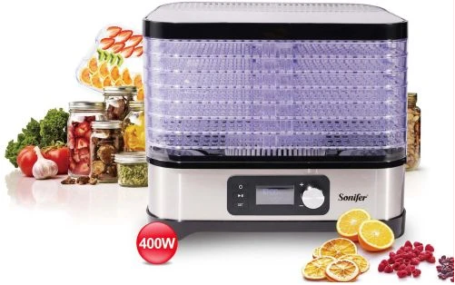 Sonifer 8 Tray Dry Fruit, Mini Vegetable Meat Food Dehydrator - Clear