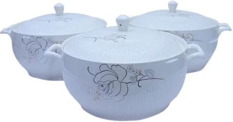 A set Of 3 Porcelain Serving Bowls/ Dishes -White