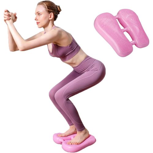 3 in 1 Portable Double Sided Indoor Inflatable Balance Stepper Wobble Cushion Wiggle Seat, PVC Massage Dots Cushions Board Leg Exerciser Yoga Stove pipe Foot Pedal Exercise Machine Office Gym Fitness 