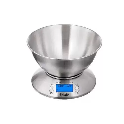 Sonifer Digital Kitchen Scales Food Scale Kitchen Electronic Scales, Environmentally Friendly Natural Bamboo Board Suitable For Family Kitchen Living Room Multifunction 5Kg- Silver