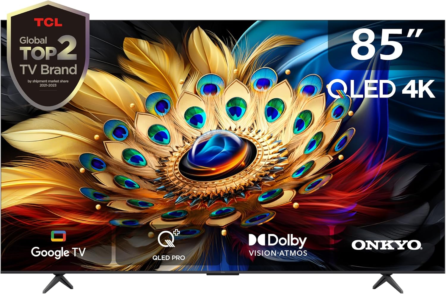 TCL 85 inches QLED PRO 4K Ultra HD Smart Google TV 85C655, HDR 10+, Dolby Vision Atmos, 120Hz VRR+120Hz DLG, ONKYO 2.1ch, Slim & Uni-body Design (2YRs WRTY)