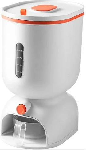 7.5 KG Airtight Rice Dispenser, Sealed Grain Container With Lid And Measuring Cup Cereal Bucket- White.
