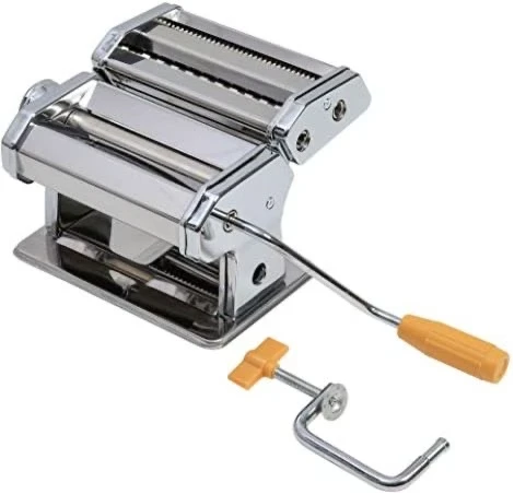 Marcato Pasta Maker Roller Machine, Manual Spaghetti, Noodle Maker Cutter-Silver