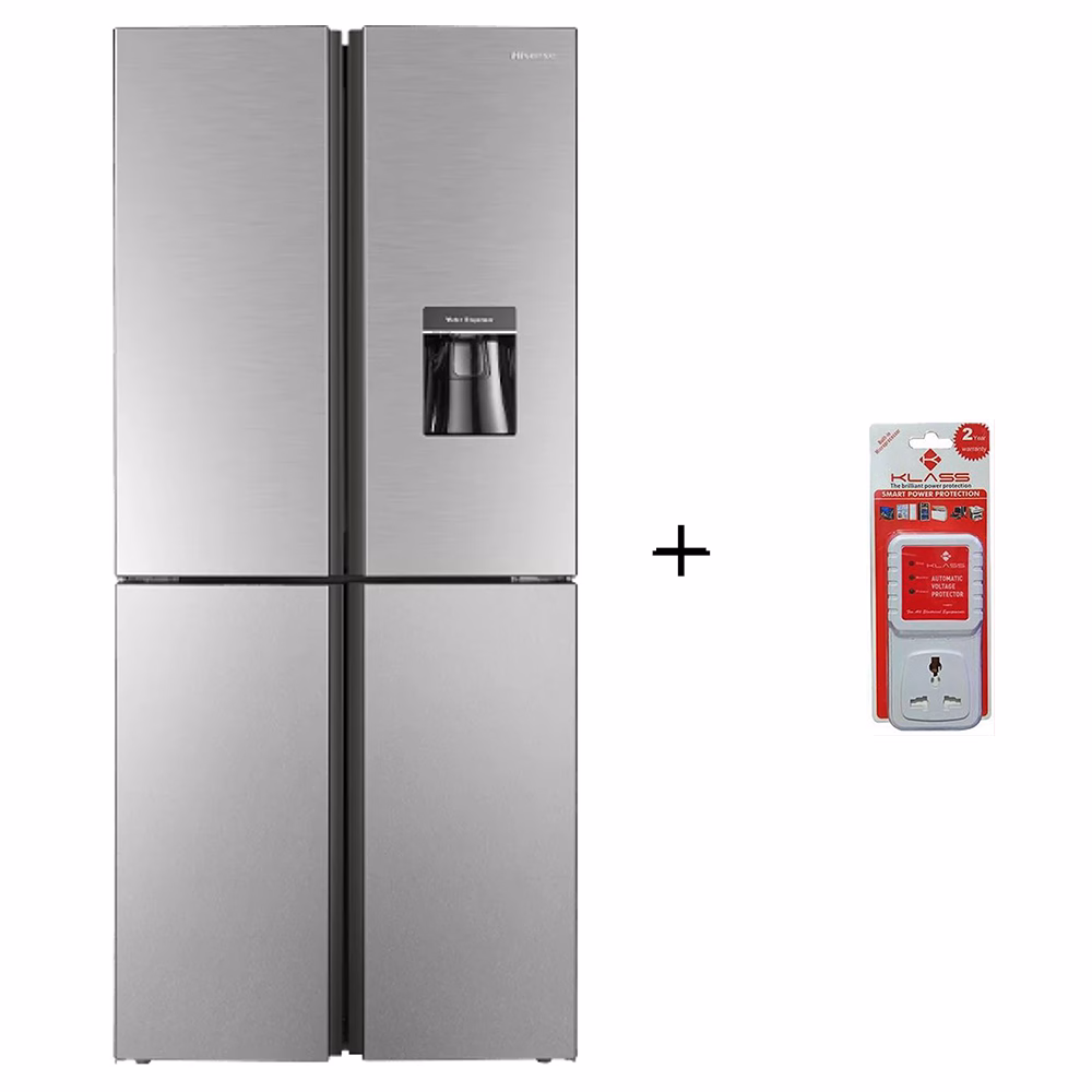 Hisense 515 - Litres Multi- Door Refrigerator With Water Dispenser, Total No Frost Fridge - Silver (3YRs WRTY)