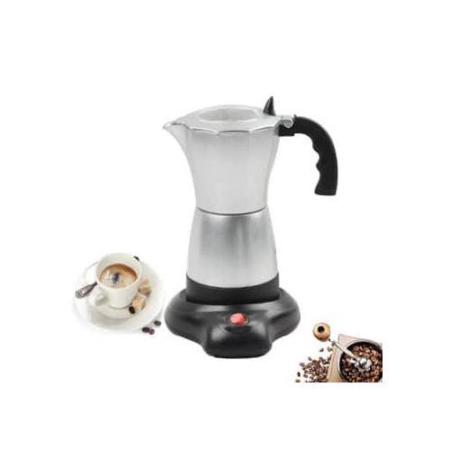 6 Cups, Electric Moca Pot Small, Italian Coffee Maker, Small, 300 ml, Induction, Auto Shut Off Keeps Coffee Warm for 30 Minutes Moka Maker Cafetera Espresso Machine With Base