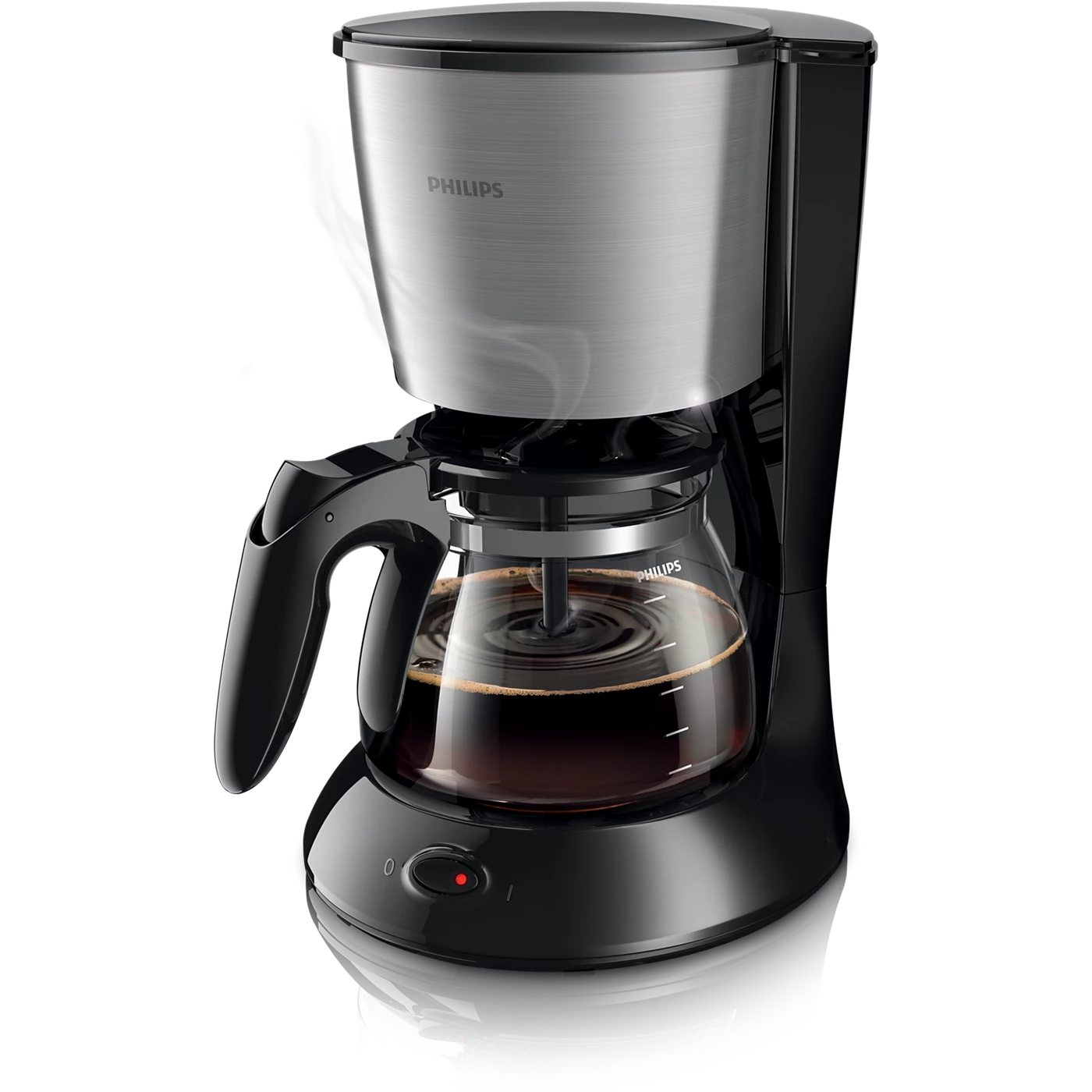 Philips Daily Dripfilter Coffee Machine - HD7457/20, 1.2L for 10-15 cups, Drip stop, Dishwasher Proof, Glass Jug, Black