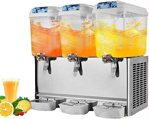 Commercial Cold Beverage Dispenser - 9.5 Gallon Juice Dispenser Machine for Cold Drink, 3 Tap Tank- Multi-colours.