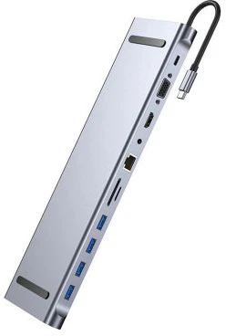 11 In 1 USB Type C Dock Hub Adapter - Grey
