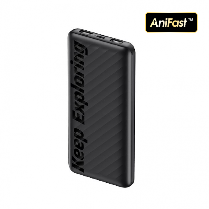 Oraimo Toast 10 Flash 10000mAh 2.4A Max Fast Charging Portable Power Bank OPB-P118D - Black