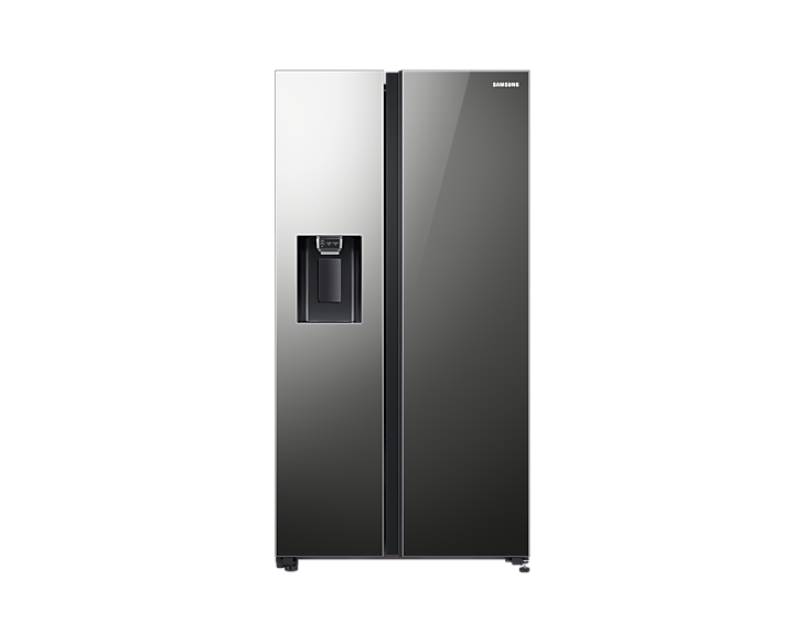 Samsung 617 Ltrs Side by Side Refrigerator w/ Water Dispenser + Ice Maker, Black, RS64R53112A/UT