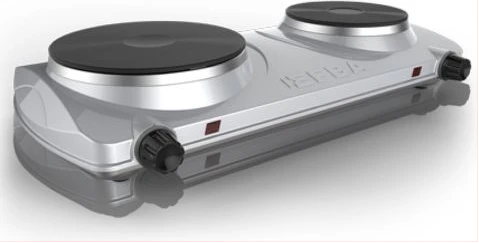 Portable Electric Stove Double Burner 2500W Hot Plate Coil(Silver)