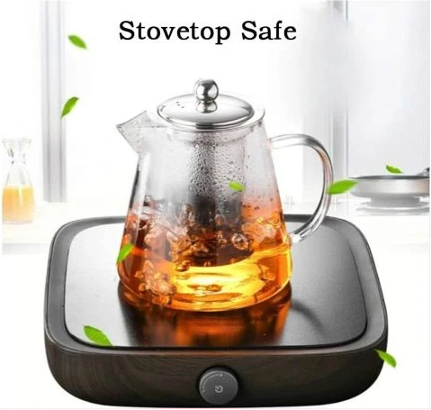 350ml Glass Kettle Teapot With Strainer Filter Infuser-Colorless
