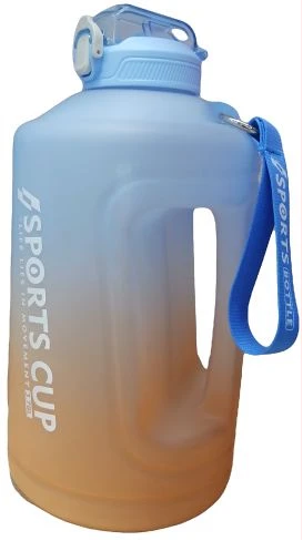 3.78L Time Marked Fitness Jug Outdoor Frosted Water Bottle, Multi-Colour.