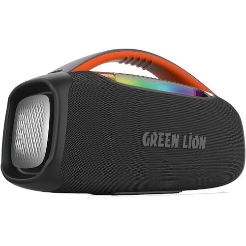 Green Lion Beam Pro Portable Speaker , 120W Power USB Flash Drive, TF Card Slot Aux Input Wireless Microphone, IPX6 Waterproof, 8 Light Modes, Extra Bass, 360° Audio, Multi-Input Support (AUX/USB-C/TF