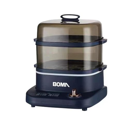 Boma 2 Level Square Electric Food Cooking Steamer Pot With Display, Timer Fuction- Multicolor