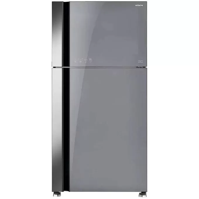 Hitachi 600 - liter Double Door Refrigerator with Inverter Compressor, Brilliant Silver – RV750PUN7BSL – Frost Free Top Mount Freezer, Dual Fan Cooling